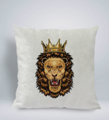 BK Gift Aslan Tasarımlı Kare Araç Koltuk Yastığı-1