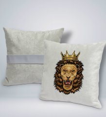 BK Gift Aslan Tasarımlı Kare Araç Koltuk Yastığı-1