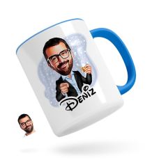 Kişiye Özel Erkek Karikatürlü Mavi Kupa Bardak-50
