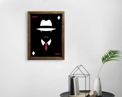 BK Home İsme Özel Godfather Baba Tasarımlı Doğal Masif Ahşap Çerçeveli Tablo 45x65cm-14