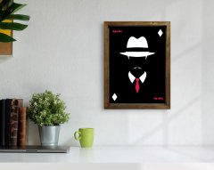 BK Home İsme Özel Godfather Baba Tasarımlı Doğal Masif Ahşap Çerçeveli Tablo 45x65cm-14
