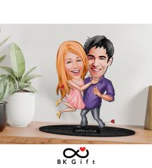 BK Gift Kişiye Özel Sevgililer Karikatürlü Ahşap Biblo, Sevgililer Günü Hediyesi, Doğum Günü Hediyesi, Yıl Dönümü Hediyesi-3