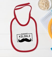 BK Kids Babası Kılıklı Tasarımlı Kırmızı Bebek Body Zıbın ve Mama Önlüğü Hediye Seti-1