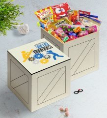 Kişiye Özel Üretim Mühendisi Ahşap Kutuda Nostaljik Lezzetler Hediye Seti-2
