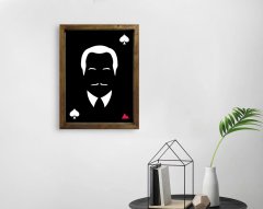 BK Home Godfather Baba Tasarımlı Doğal Masif Ahşap Çerçeveli Tablo 45x65cm-15