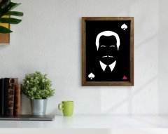 BK Home Godfather Baba Tasarımlı Doğal Masif Ahşap Çerçeveli Tablo 45x65cm-15