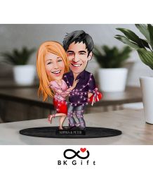 BK Gift Kişiye Özel Sevgililer Karikatürlü Ahşap Biblo, Sevgililer Günü Hediyesi, Doğum Günü Hediyesi, Yıl Dönümü Hediyesi-2