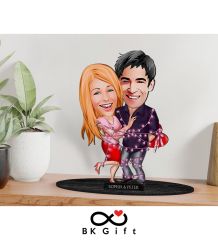BK Gift Kişiye Özel Sevgililer Karikatürlü Ahşap Biblo, Sevgililer Günü Hediyesi, Doğum Günü Hediyesi, Yıl Dönümü Hediyesi-2