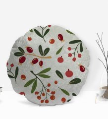 BK Gift Dal Tasarımlı Yuvarlak Dekoratif Kırlent Yastık-1
