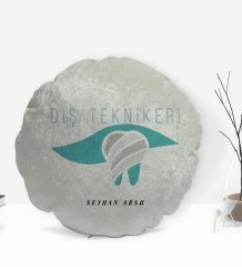 Kişiye Özel İsimli Diş Teknikeri Tasarımlı Dekoratif Kırlent Yastık-1