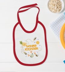 BK Kids Babamın Kopyasıyım Tasarımlı Kırmızı Bebek Body Zıbın ve Mama Önlüğü Hediye Seti-1