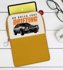 BK Gift Drifting Tasarımlı Taşınabilir Koruyucu Tablet Kılıfı & Organizer Çanta - Sarı-1