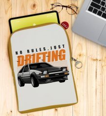 BK Gift Drifting Tasarımlı Taşınabilir Koruyucu Tablet Kılıfı & Organizer Çanta - Sarı-1
