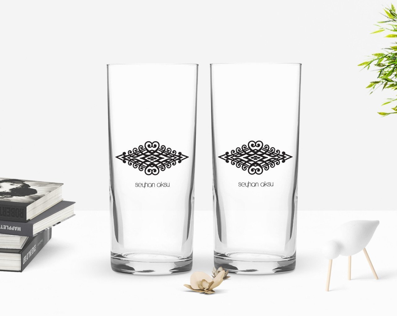 Kişiye Özel Renkli Baskılı İsimli İkili Rakı Bardağı Seti-111