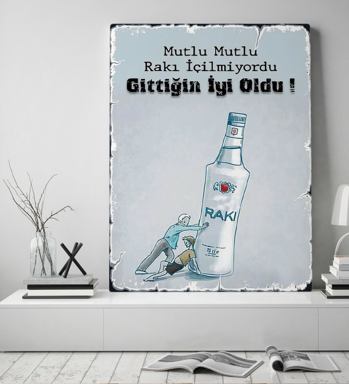 BK Gift Rakı Tasarımlı Kanvas Tablo 50x70cm-11