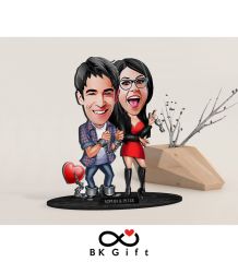 BK Gift Kişiye Özel Sevgililer Karikatürlü Ahşap Biblo, Sevgililer Günü Hediyesi, Doğum Günü Hediyesi, Yıl Dönümü Hediyesi-1