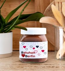BK Gift Sevgiliye Özel İsimli Papatya Kolye ve Nutella 400gr. Hediye Seti, Sevgililer Günü Hediye, Doğum Günü Hediyesi, Sevgiliye Hediye-3