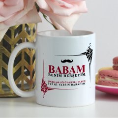Kişiye Özel Beyaz Kupa Bardak (Babalar Günü Temalı) 3-T