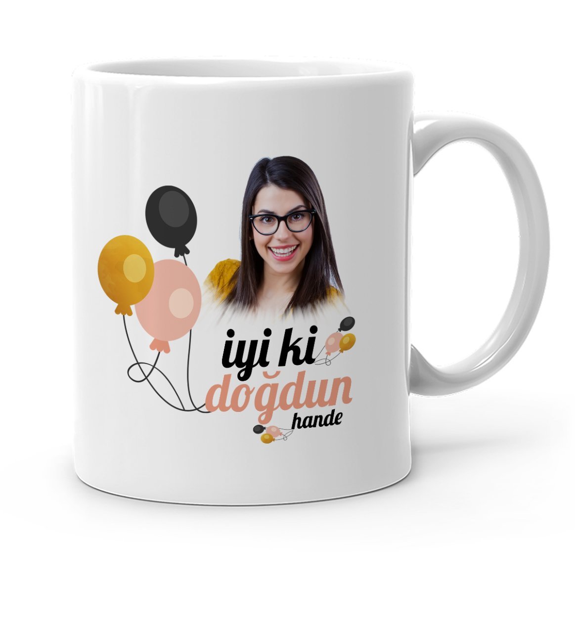 Kişiye Özel Fotoğraflı İyi ki Doğdun Beyaz Kupa Bardak - 3