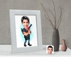 Kişiye Özel Erkek Kuaför Karikatürlü Dekoratif Çerçeve-1