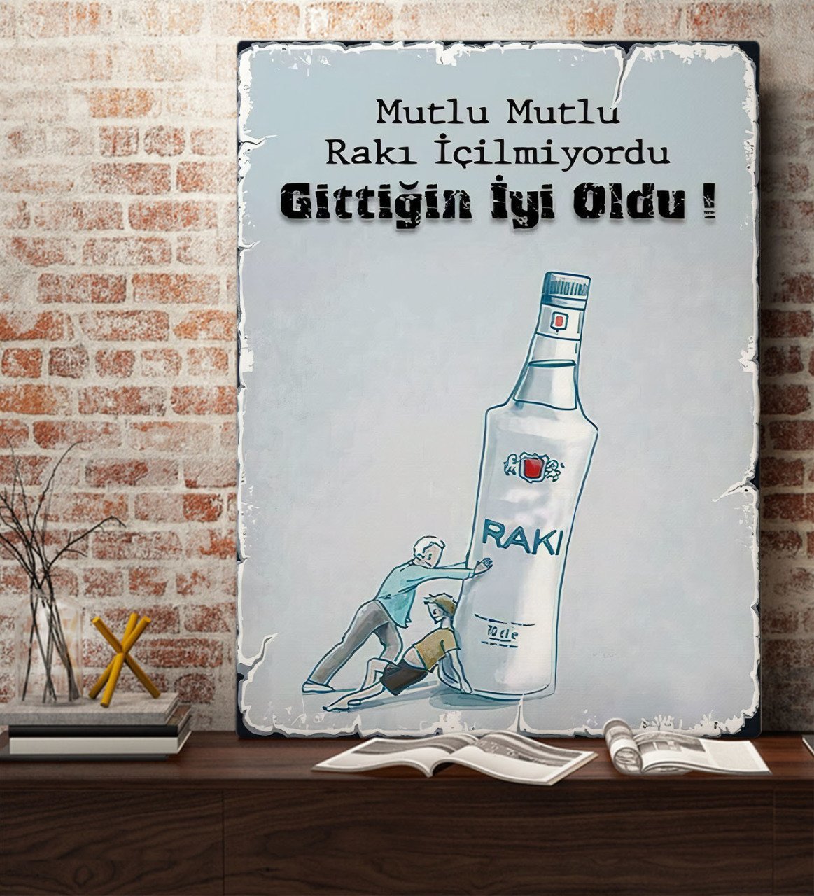 BK Gift Rakı Tasarımlı Kanvas Tablo 70x100cm-11