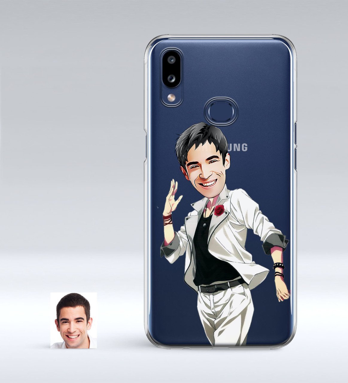Kişiye Özel Erkek Karikatürlü Samsung Galaxy A10s İnce Şeffaf Silikon Telefon Kapağı-34