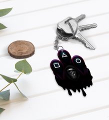 BK Gift Squid Game Tasarımlı Ahşap Anahtarlık-6