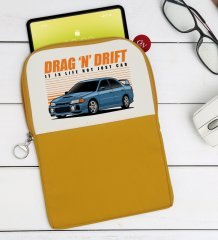 BK Gift Drag N Drift Tasarımlı Taşınabilir Koruyucu Tablet Kılıfı & Organizer Çanta - Sarı-1