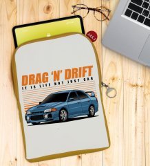 BK Gift Drag N Drift Tasarımlı Taşınabilir Koruyucu Tablet Kılıfı & Organizer Çanta - Sarı-1