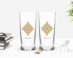 Kişiye Özel Renkli Baskılı İsimli İkili Rakı Bardağı Seti-109