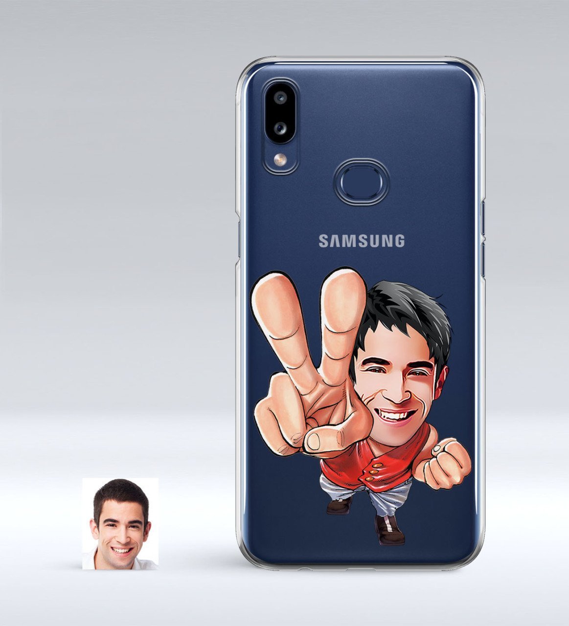 Kişiye Özel Erkek Karikatürlü Samsung Galaxy A10s İnce Şeffaf Silikon Telefon Kapağı-33