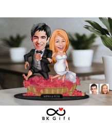 BK Gift Kişiye Özel Evleniyoruz Karikatürlü Ahşap Biblo, Sevgililer Günü Hediyesi, Doğum Günü Hediyesi, Yıl Dönümü Hediyesi-10
