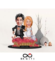 BK Gift Kişiye Özel Evleniyoruz Karikatürlü Ahşap Biblo, Sevgililer Günü Hediyesi, Doğum Günü Hediyesi, Yıl Dönümü Hediyesi-10