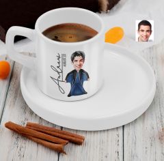 BK Gift Kişiye Özel Sunum Tabaklı Extreme Sport Karikatürlü Kahve Fincanı-1, Sevgiliye Hediye, Aileye Hediye, Arkadaşa Hediye