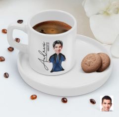BK Gift Kişiye Özel Sunum Tabaklı Extreme Sport Karikatürlü Kahve Fincanı-1, Sevgiliye Hediye, Aileye Hediye, Arkadaşa Hediye