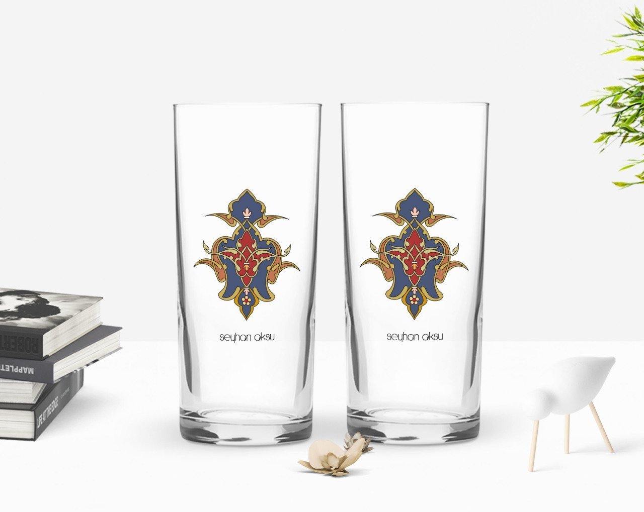Kişiye Özel Renkli Baskılı İsimli İkili Rakı Bardağı Seti-108