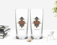 Kişiye Özel Renkli Baskılı İsimli İkili Rakı Bardağı Seti-108