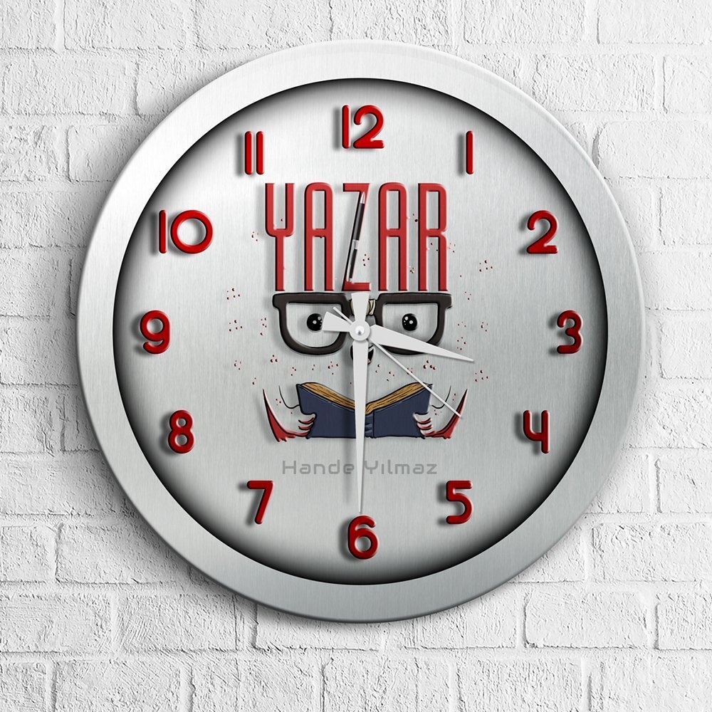 Kişiye Özel Mesleki Yazar Ahşap Duvar Saati - 1