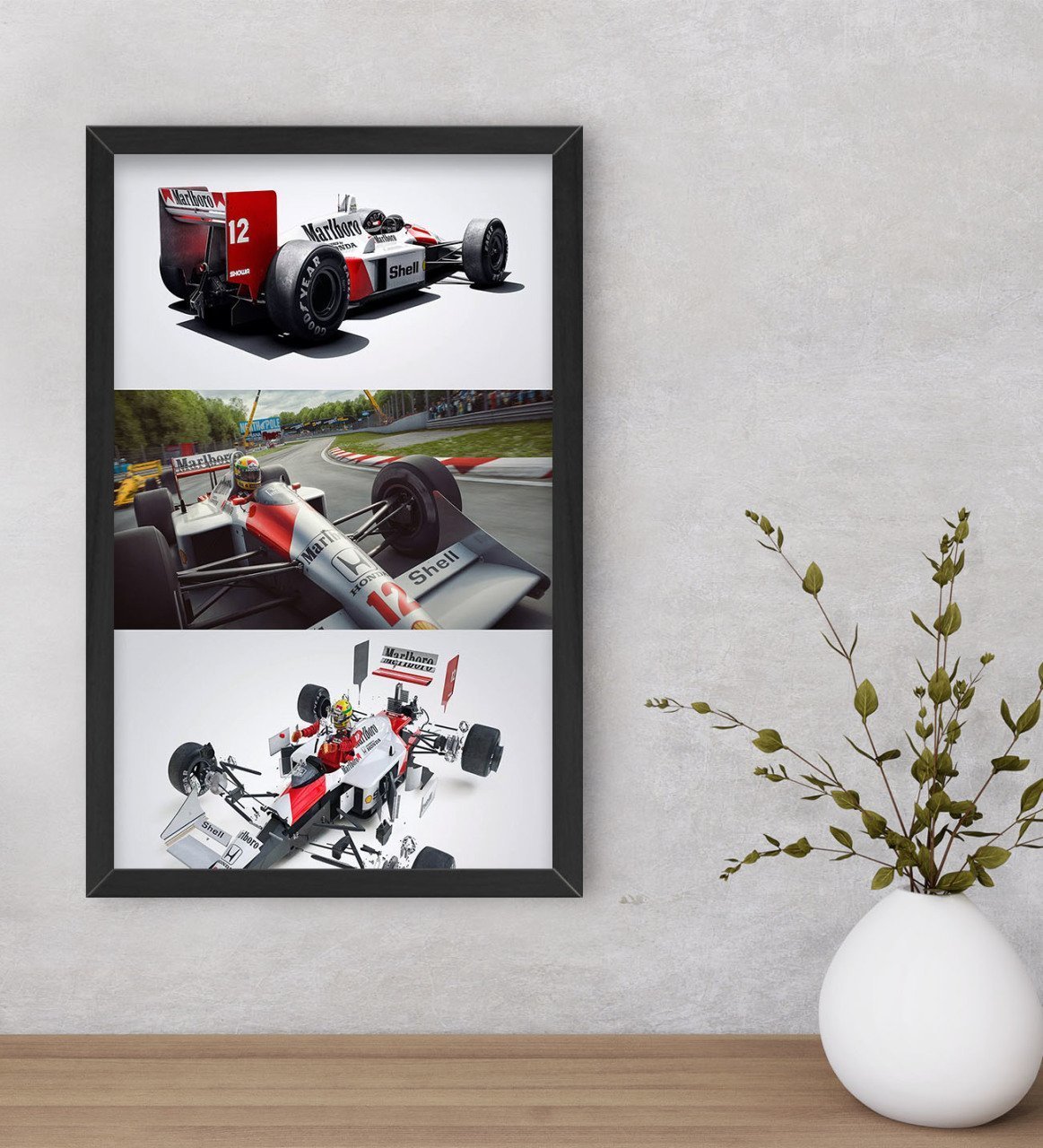 BK Gift Formula 1 Tasarımlı Dekoratif Ahşap Siyah Çerçeveli Tablo-10