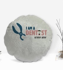 Kişiye Özel İsimli Diş Hekimi Tasarımlı Dekoratif Kırlent Yastık-1