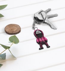 BK Gift Squid Game Tasarımlı Ahşap Anahtarlık-4
