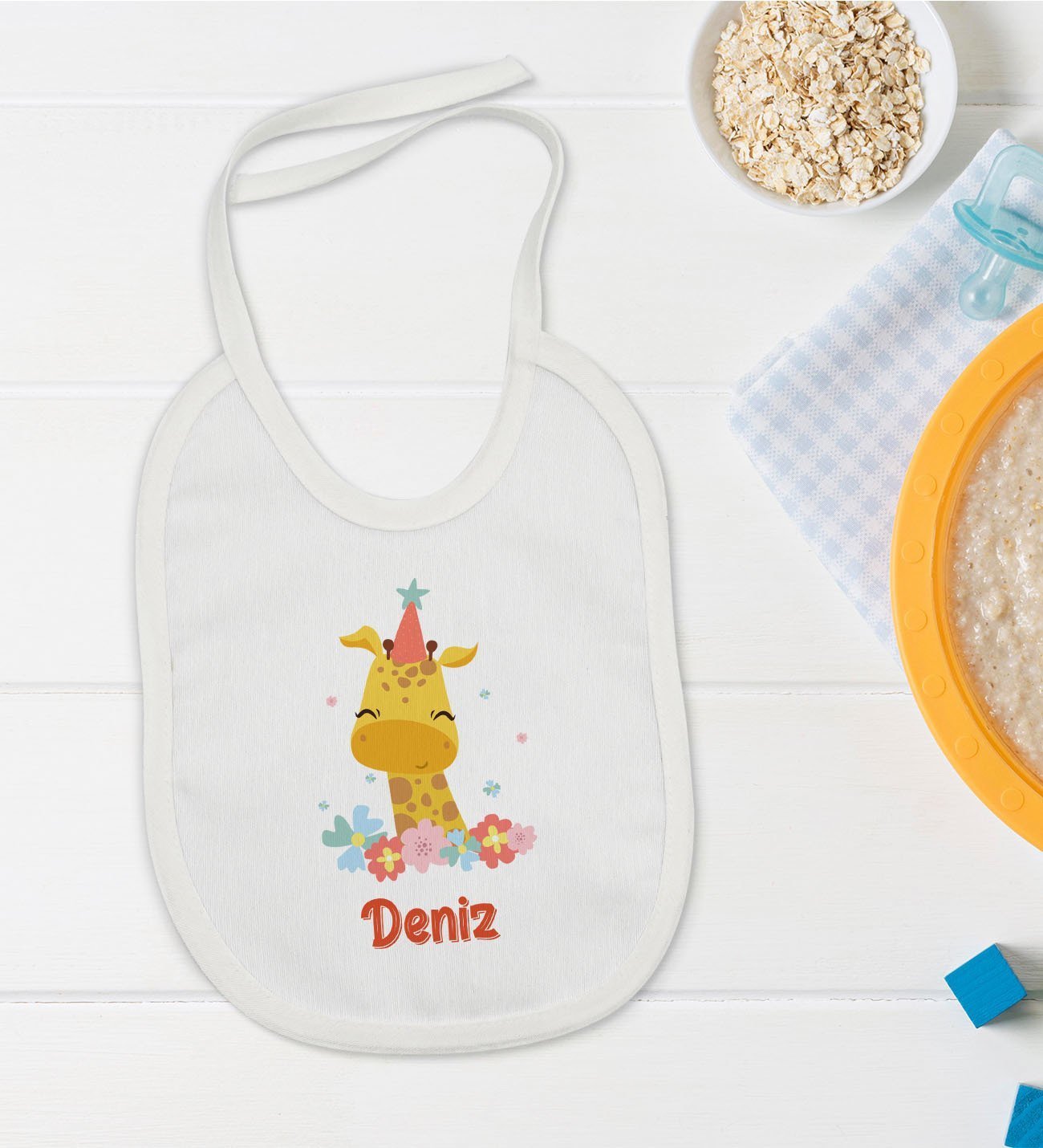 BK Kids Kişiye Özel İsimli Bebek Mama Önlüğü - Model 24