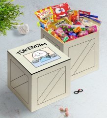 Bk Gift Tükendim Tasarımlı Ahşap Kutuda Nostaljik Lezzetler Hediye Seti