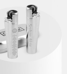 Kişiye Özel İsimli Spotify Barkodlu Silver Clipper Metal Çakmak-1