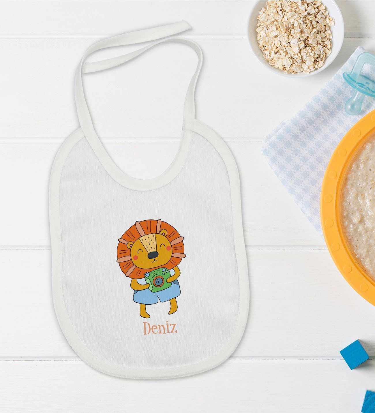 BK Kids Kişiye Özel İsimli Bebek Mama Önlüğü - Model 23