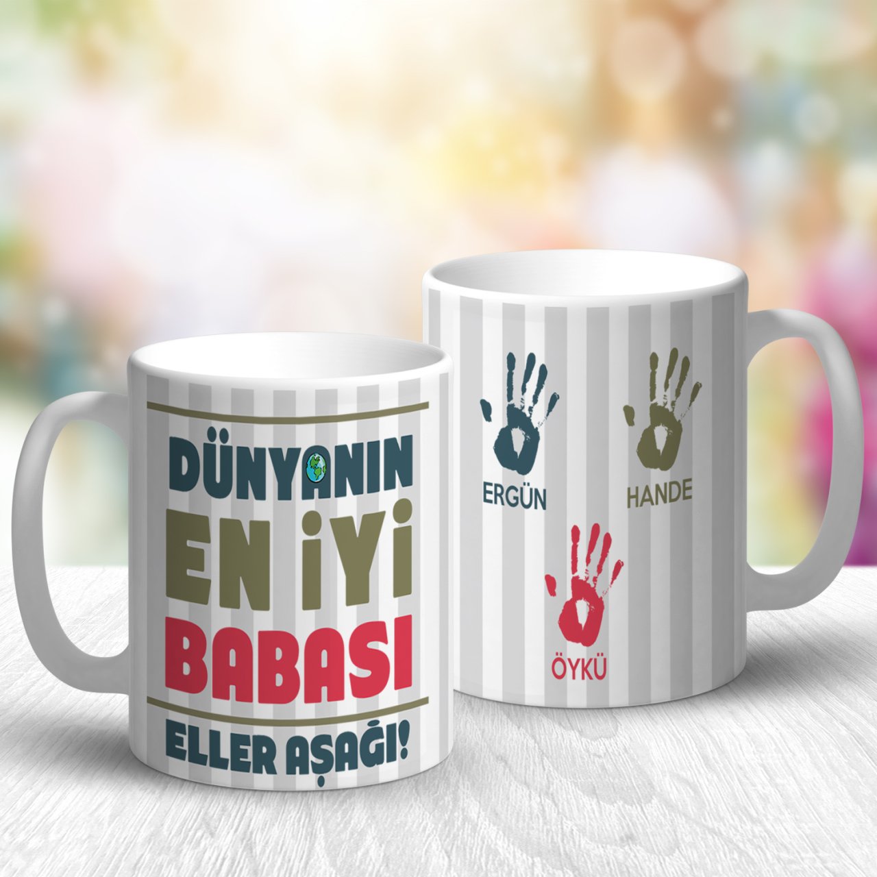 Kişiye Özel Beyaz Kupa Bardak (Babalar Günü Temalı) 0-T