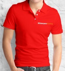 Firmalara Özel Logo Baskılı 1. Kalite Kırmızı Polo Yaka Tişört