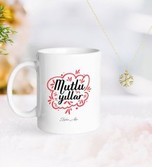 Kişiye Özel Yılbaşı Mutlu Yıllar Kupa ve Kar Tanesi Kolye-3