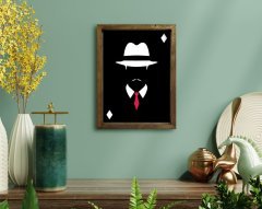 BK Home Godfather Baba Tasarımlı Doğal Masif Ahşap Çerçeveli Tablo-14