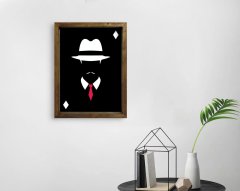 BK Home Godfather Baba Tasarımlı Doğal Masif Ahşap Çerçeveli Tablo-14